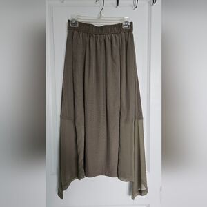 DKNY Women's Maxi Skirt in Olive and Khaki